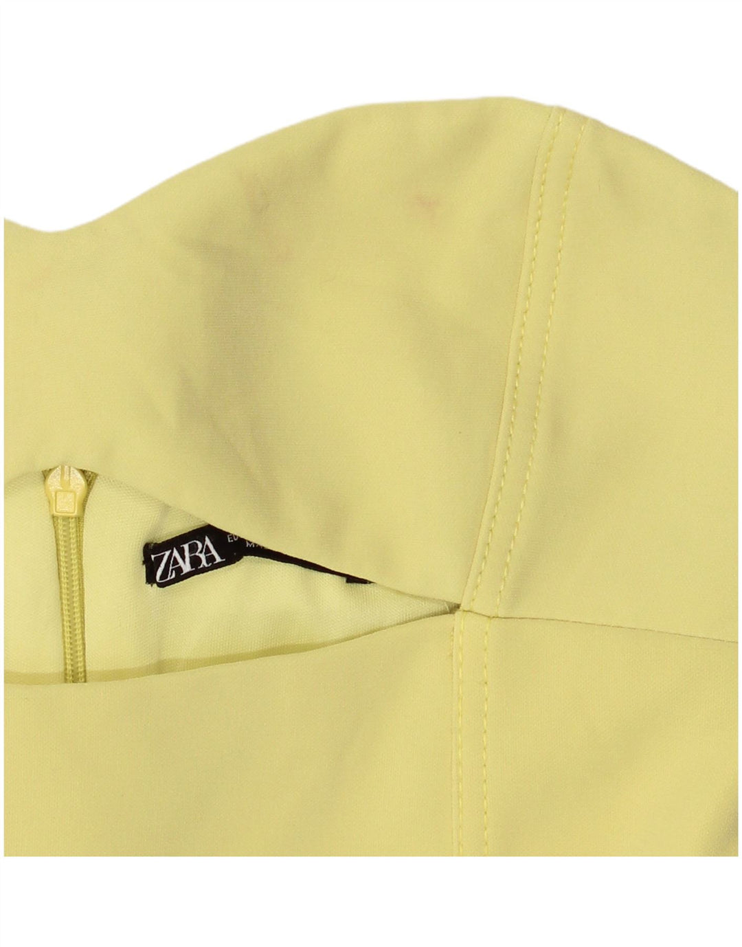 Abito senza spalline da donna Zara UK 8 piccolo poliestere giallo