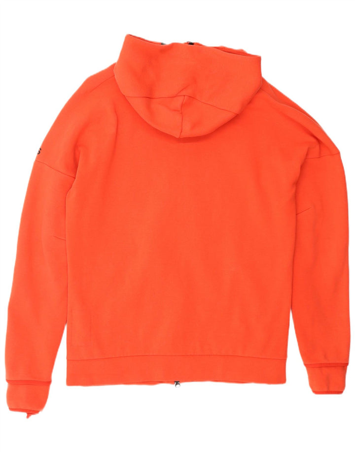 Maglione con cappuccio e zip grafica Adidas da uomo rosso medio