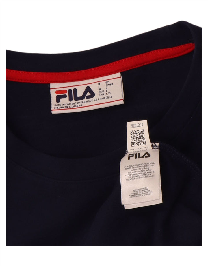 Felpa da uomo Fila Maglione grande in cotone blu navy