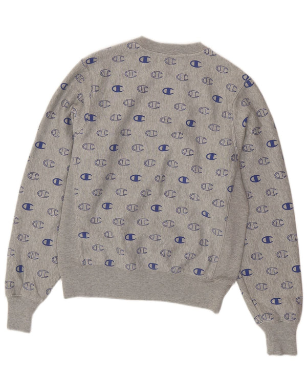 Felpa oversize da donna CHAMPION Reverse Weave, maglione UK 10 piccolo grigio