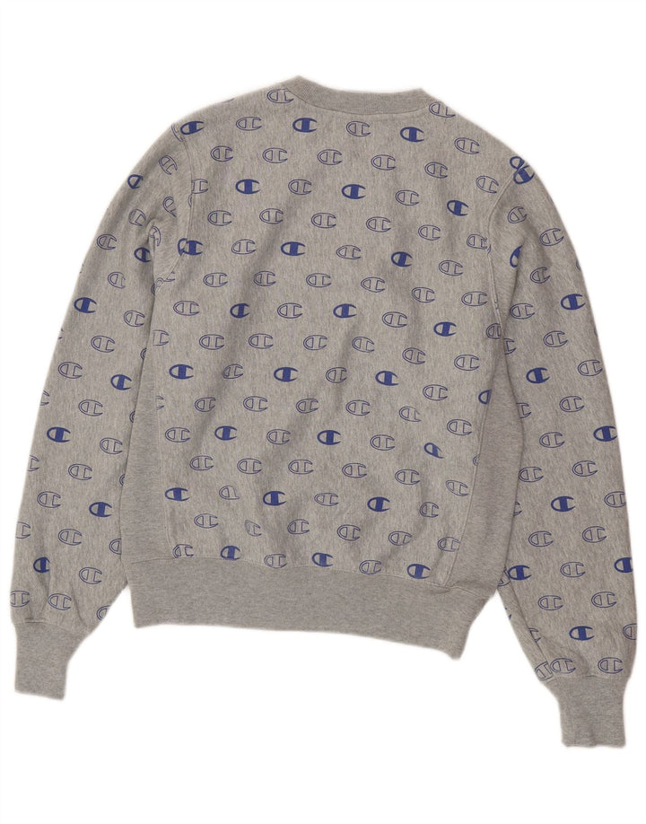 Felpa oversize da donna CHAMPION Reverse Weave, maglione UK 10 piccolo grigio