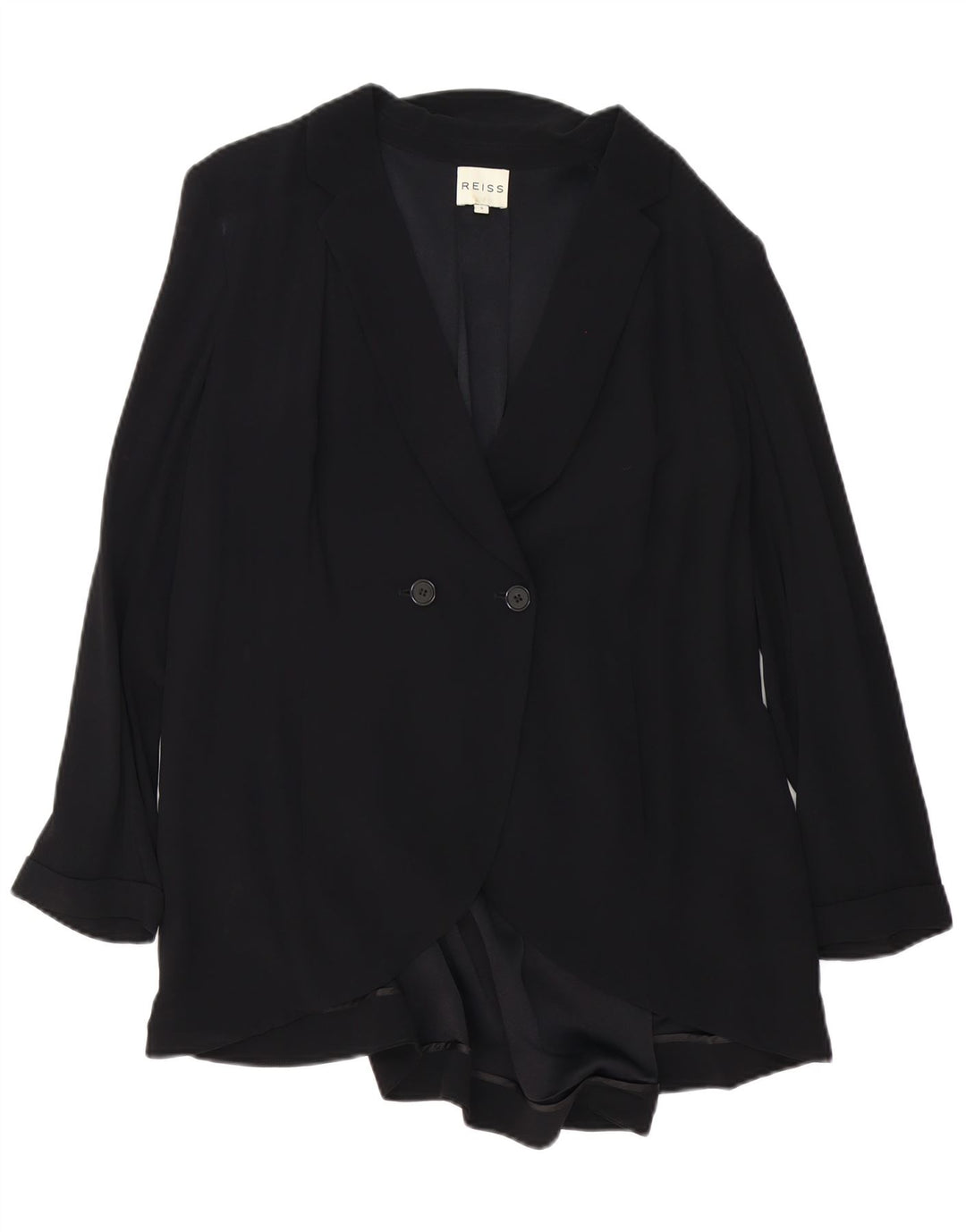 Cappotto doppiopetto oversize da donna Reiss UK 10 piccolo in viscosa nera