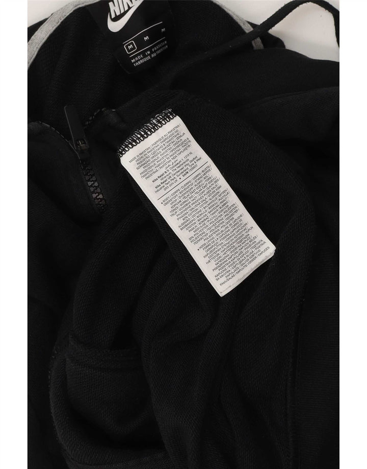 Felpa con cappuccio e zip Nike da uomo in cotone nero medio