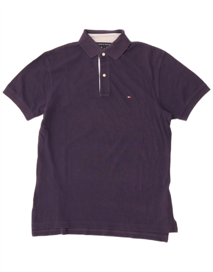 Polo da uomo Tommy Hilfiger media cotone blu navy