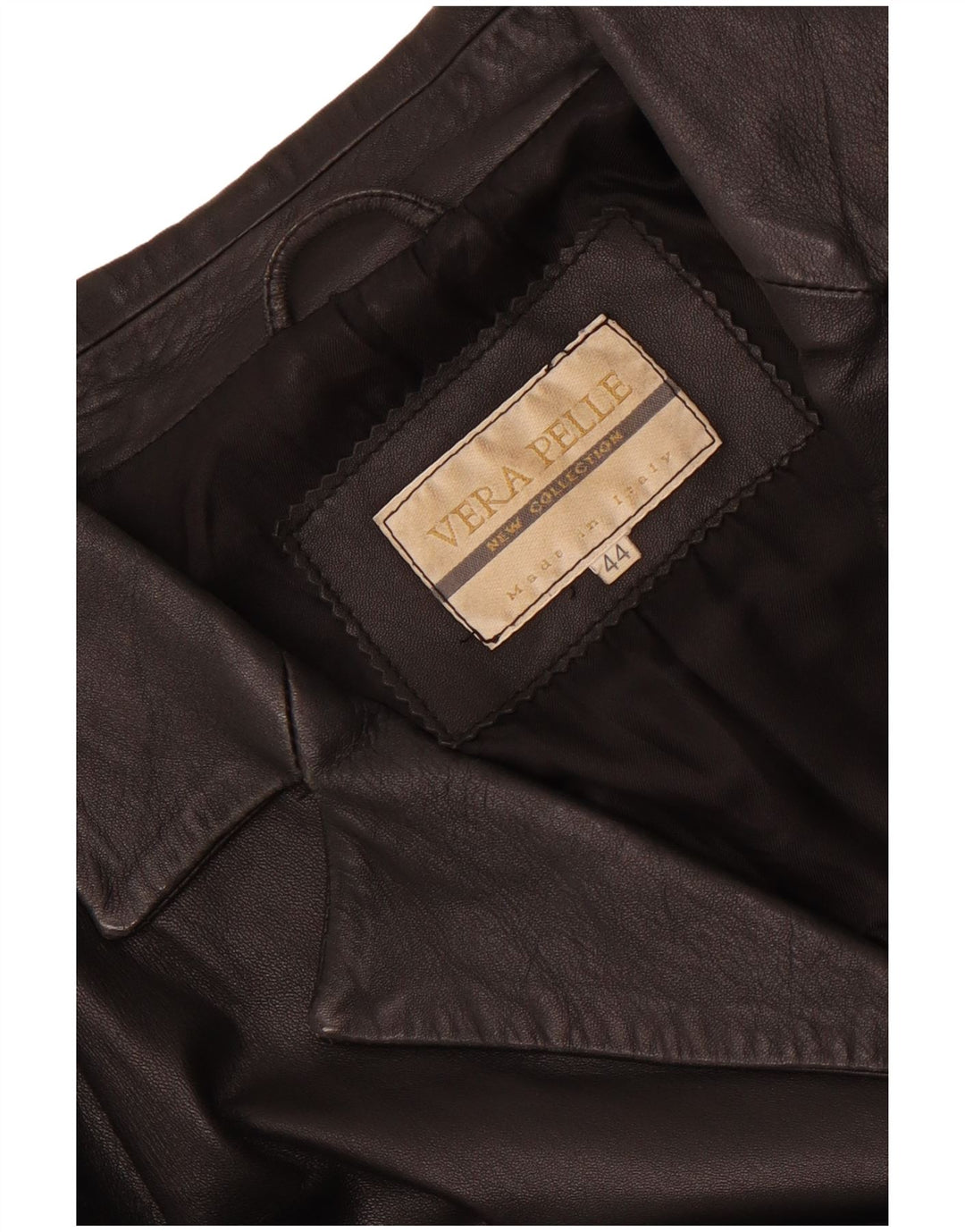 Cappotto in pelle da donna vintage IT 44 medio in pelle nera