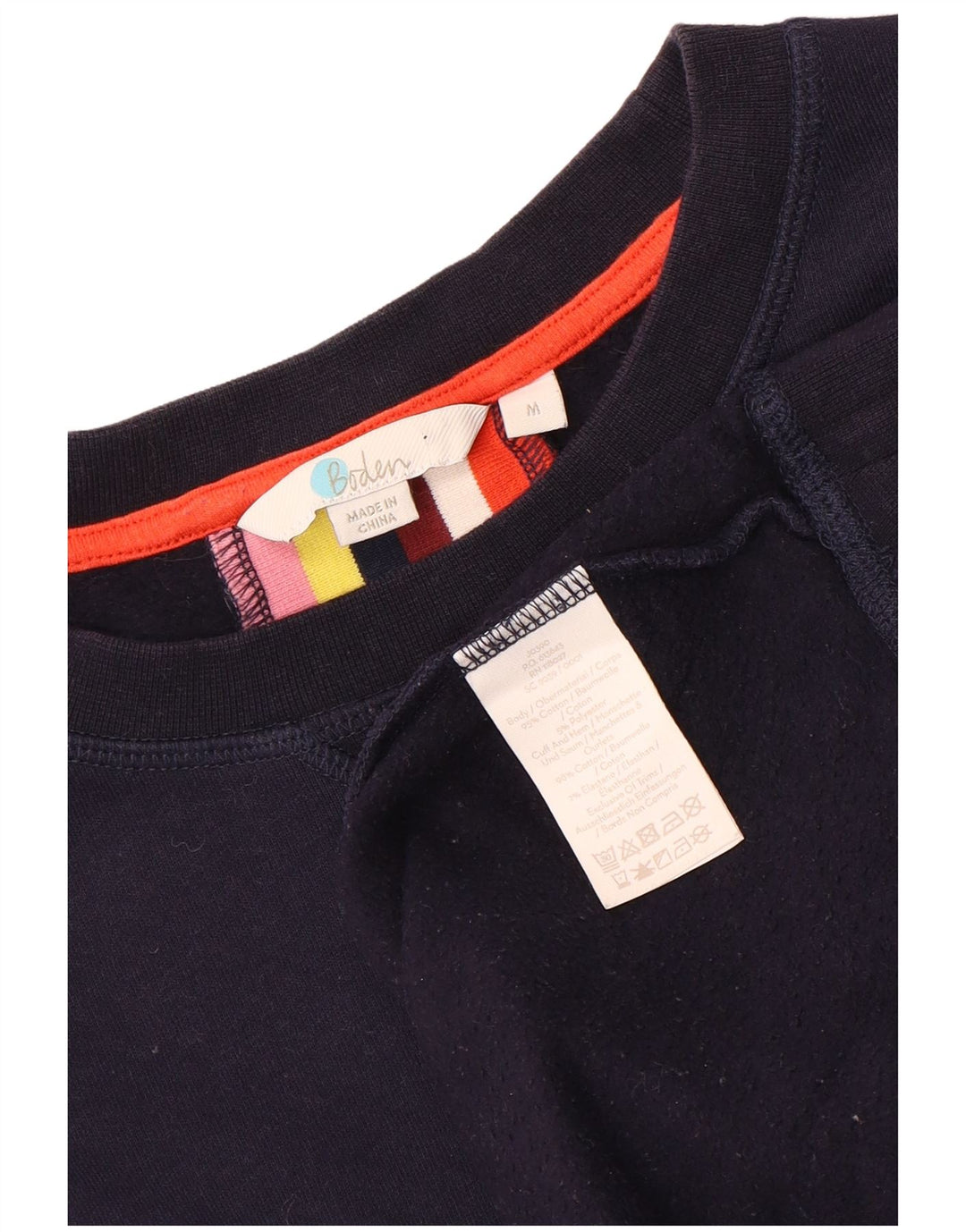 Felpa da donna Boden Jumper UK 14 Cotone a righe blu navy medio
