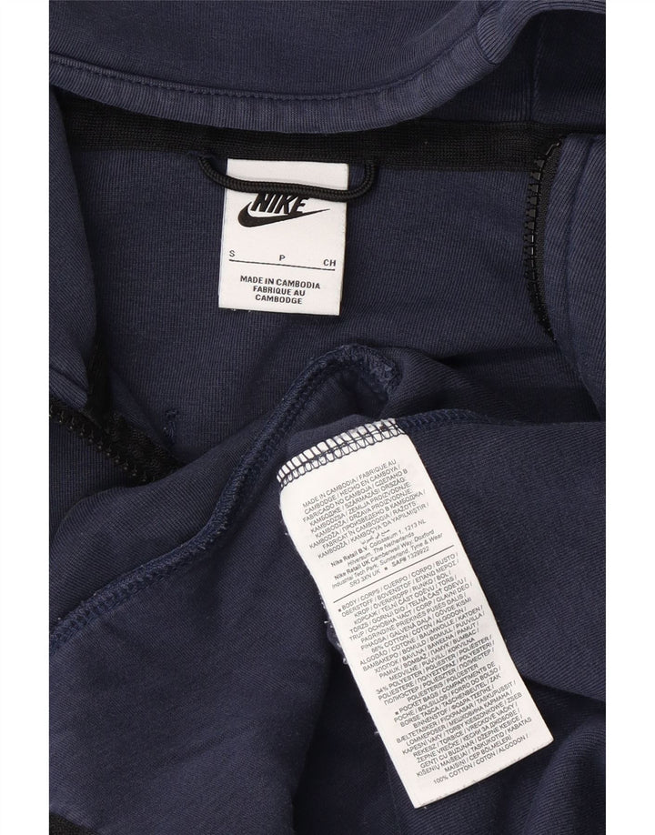 Felpa con cappuccio e zip Nike da uomo, piccola, in cotone blu navy
