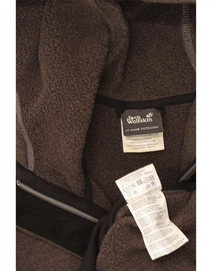 JACK WOLFSKIN Giacca da tuta da donna con cappuccio UK 16 Large Marrone