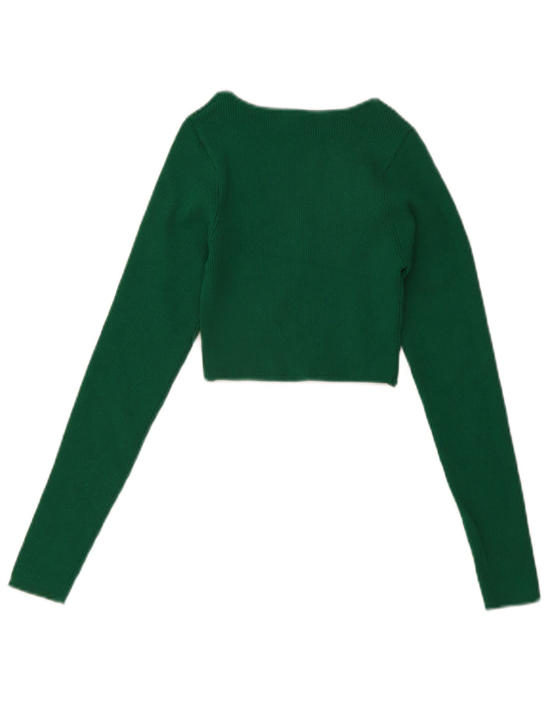 Top corto a maniche lunghe da donna Zara UK 8 Small verde