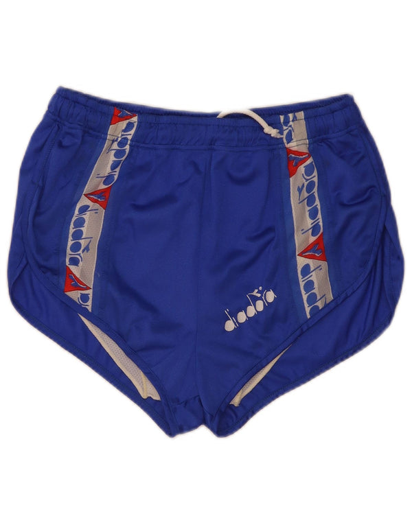 Pantaloncini da bagno grafici da uomo Diadora blu medio color block in poliammide