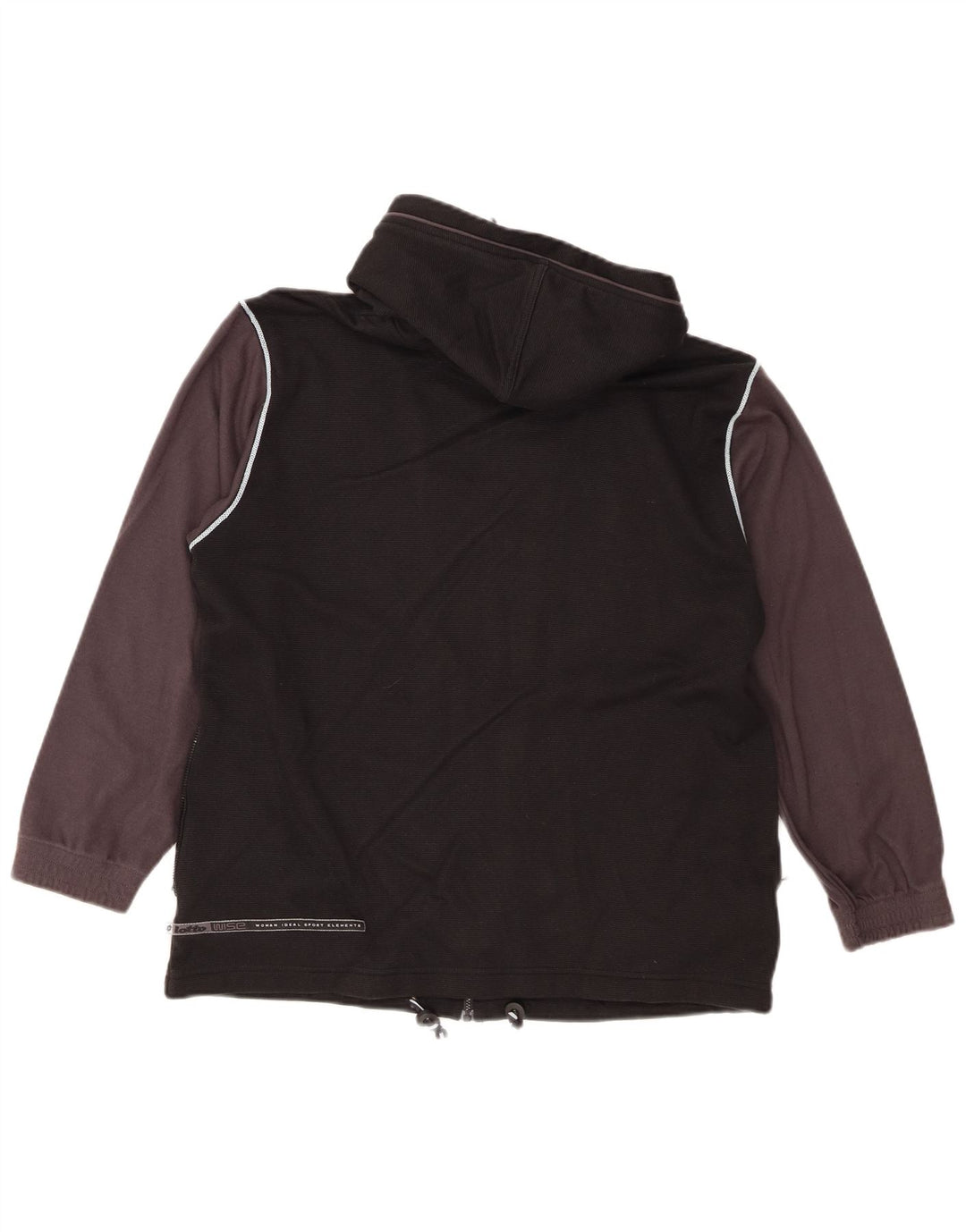 Maglione con cappuccio e zip da uomo Lotto in viscosa color block medio nero