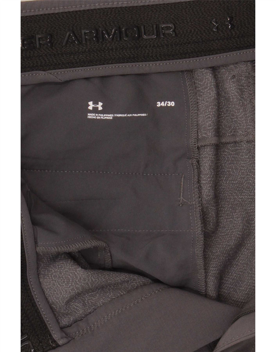 Pantaloni chino slim da uomo Under Armour W34 L30 poliestere grigio