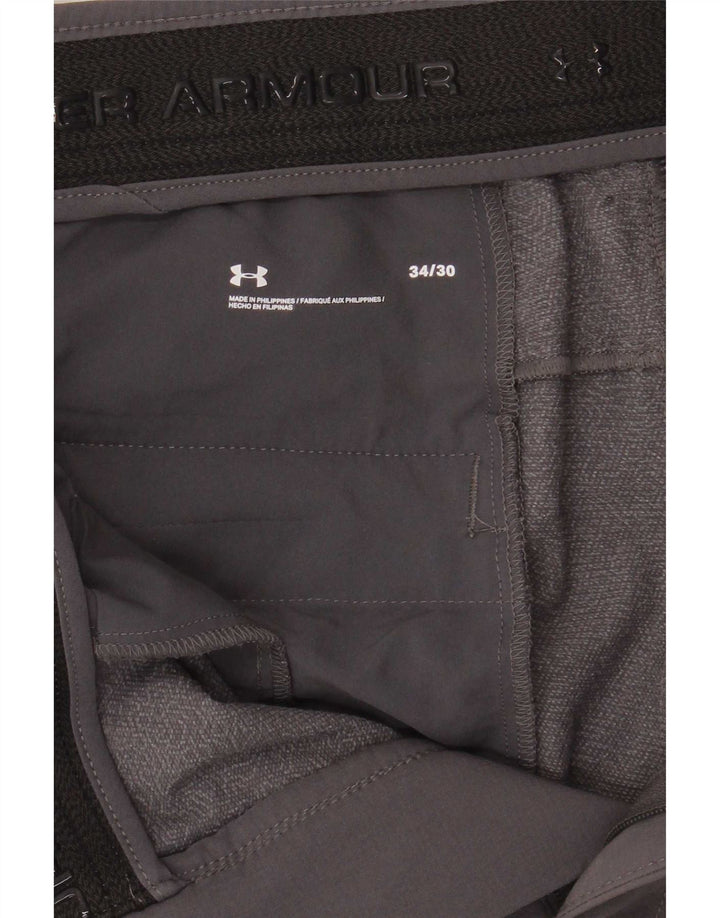 Pantaloni chino slim da uomo Under Armour W34 L30 poliestere grigio