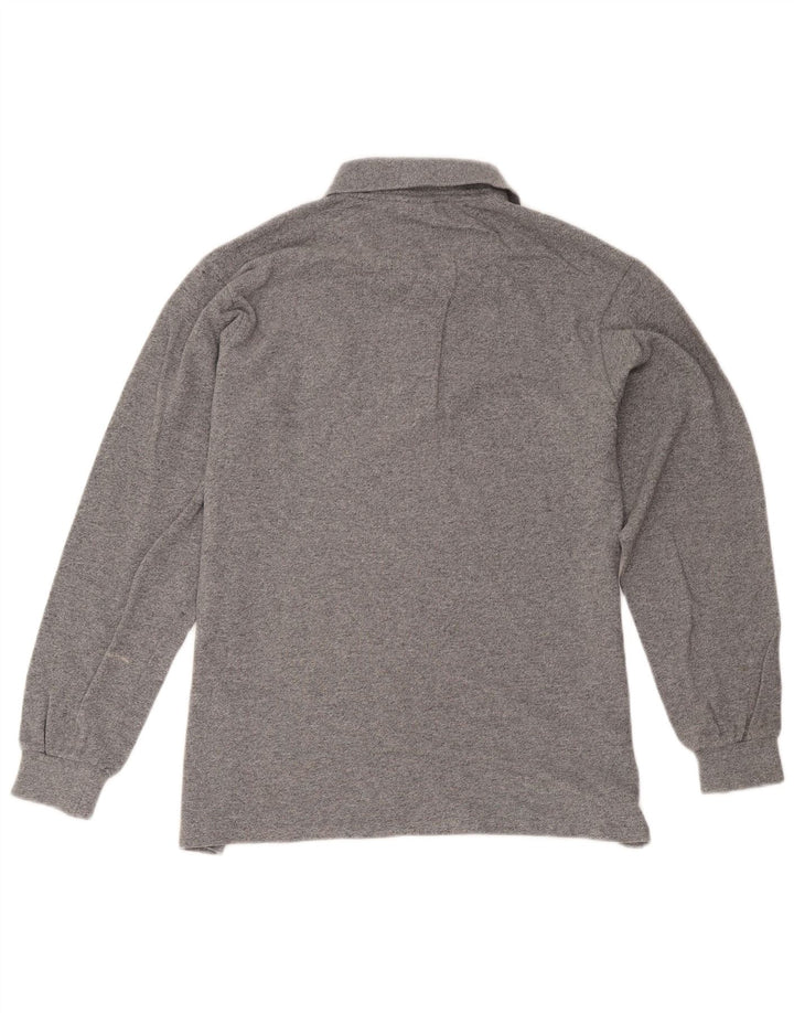 Polo da uomo a maniche lunghe Lacoste taglia 4 in cotone grigio medio