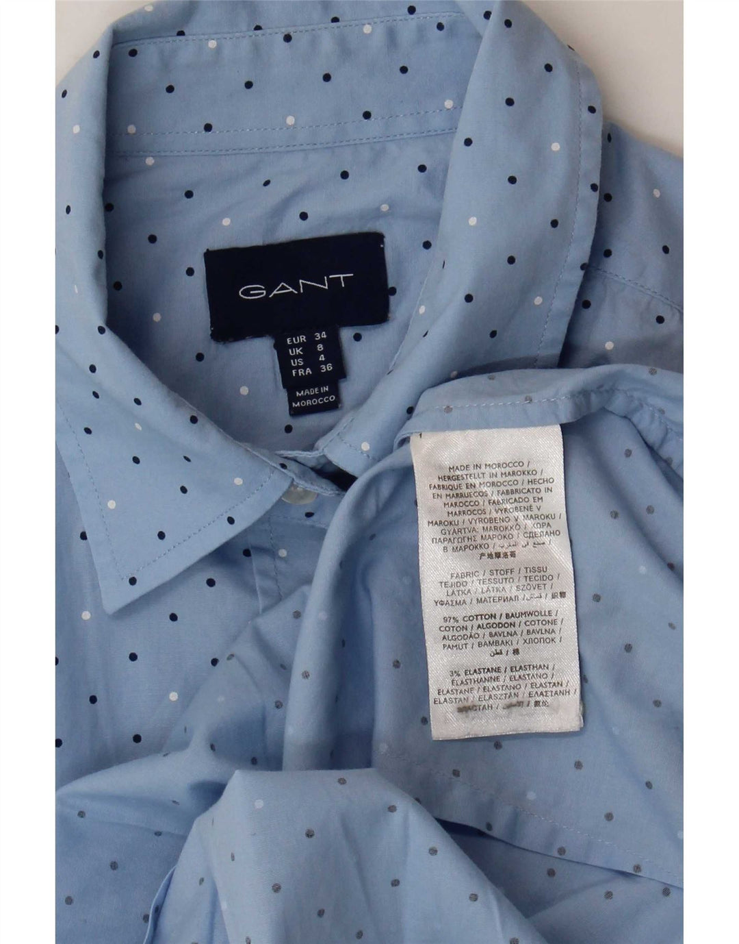 Camicia da donna Gant UK 8 piccolo cotone maculato blu