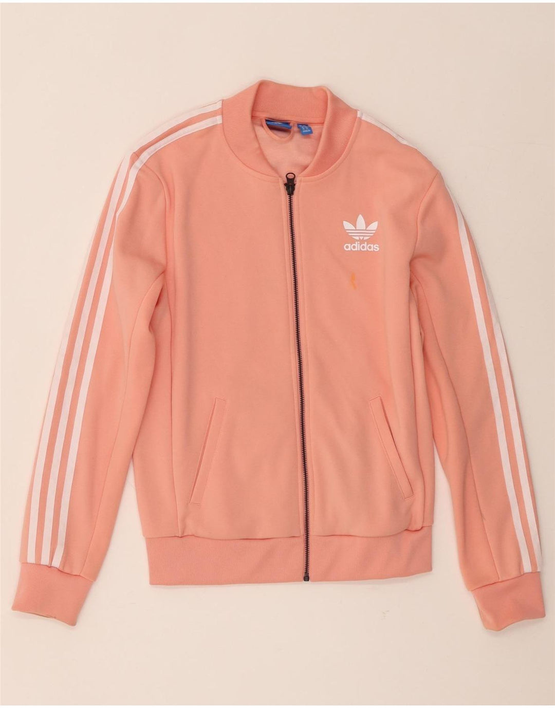 Giacca da ginnastica grafica da donna Adidas UK 6 XS arancione poliestere
