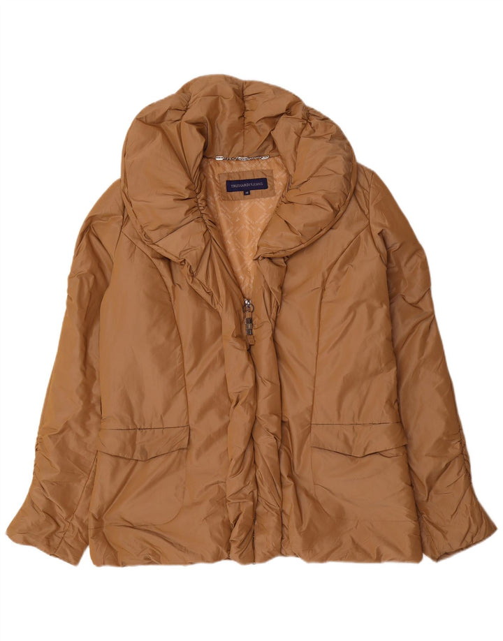 Giubbotto Imbottito Donna TRUSSARDI JEANS IT 48 XL Beige Poliestere