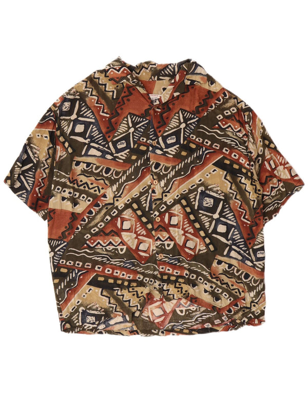 Maglia a maniche corte da uomo Pull & Bear Large in viscosa geometrica multicolore