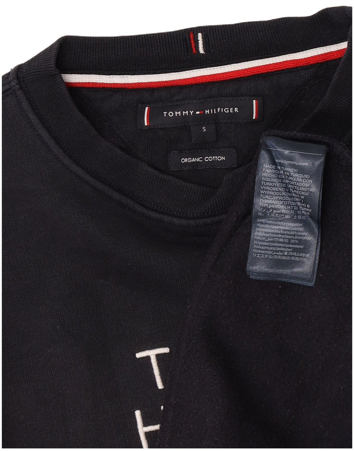 Tommy Hilfiger Felpa grafica da uomo Maglione piccolo cotone blu navy