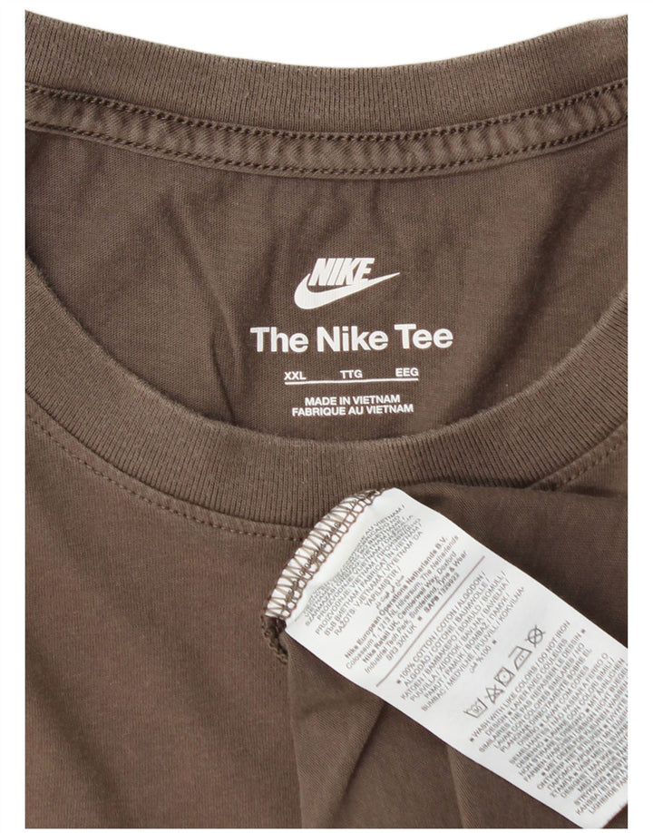 T-shirt da uomo NIKE Top 2XL in cotone marrone