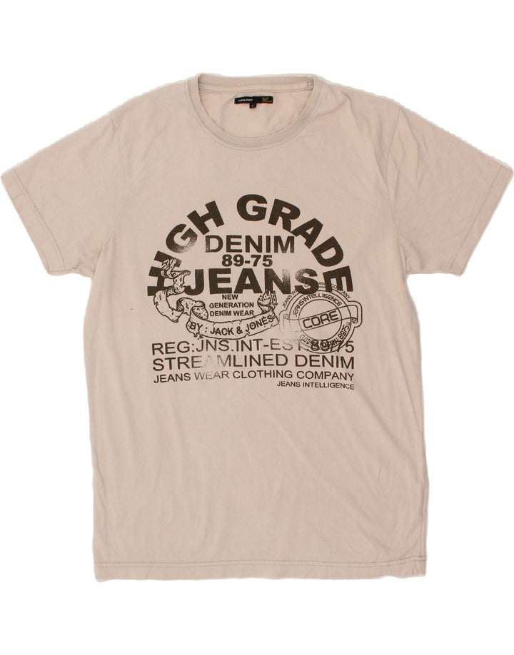 JACK & JONES Mens Graphic T-Shirt Top Large Grey Cotton Vintage Jack & Jones and Second-Hand Jack & Jones from Messina Hembry 