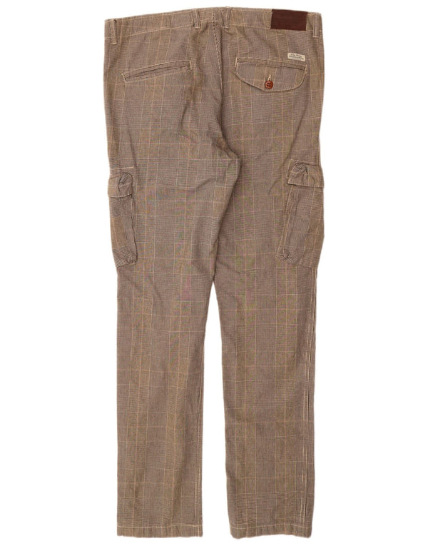 Pantaloni cargo slim da uomo GRAND & HILLS IT 50 Large W34 L33 a quadri grigi
