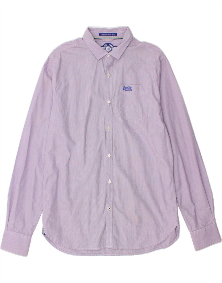 SUPERDRY Mens Shirt 2XL Purple Gingham Cotton Vintage Superdry and Second-Hand Superdry from Messina Hembry 