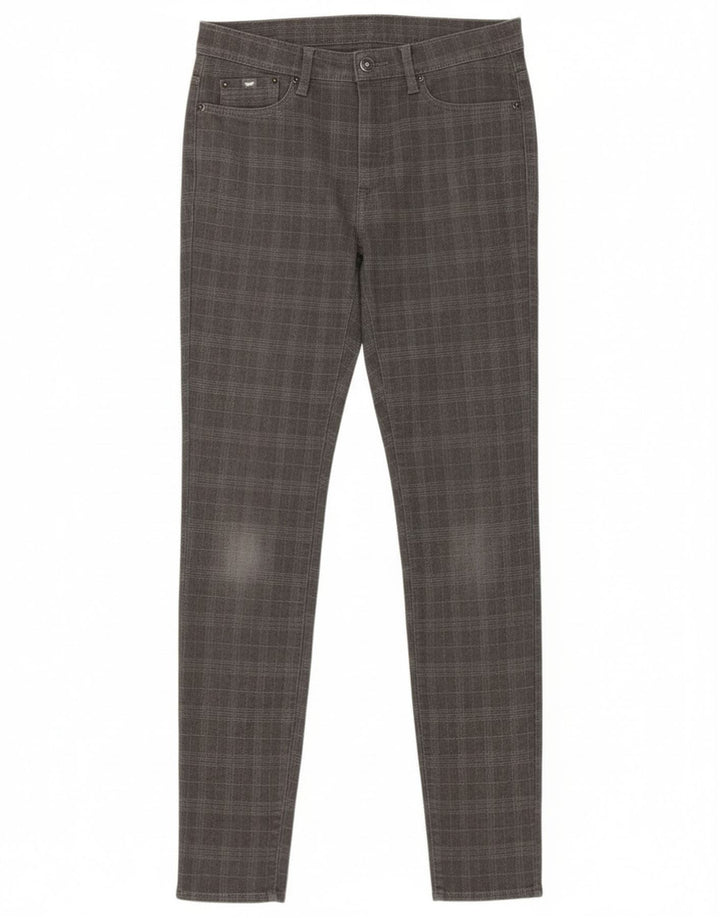 Pantaloni casual slim da donna Gas W28 L32 poliestere a quadri grigi