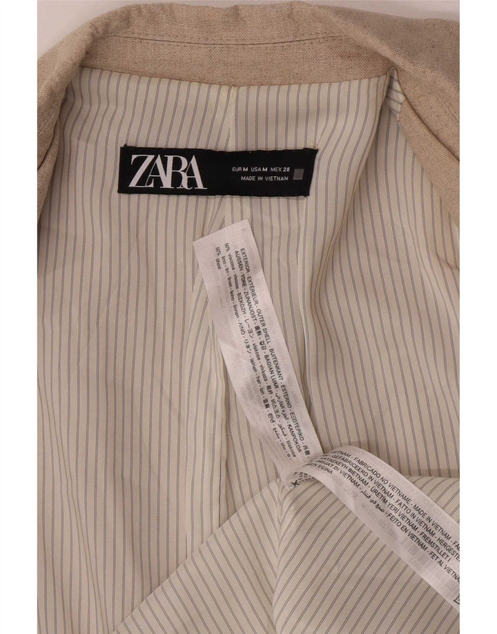 Giacca blazer da donna Zara UK 12 Viscosa beige medio