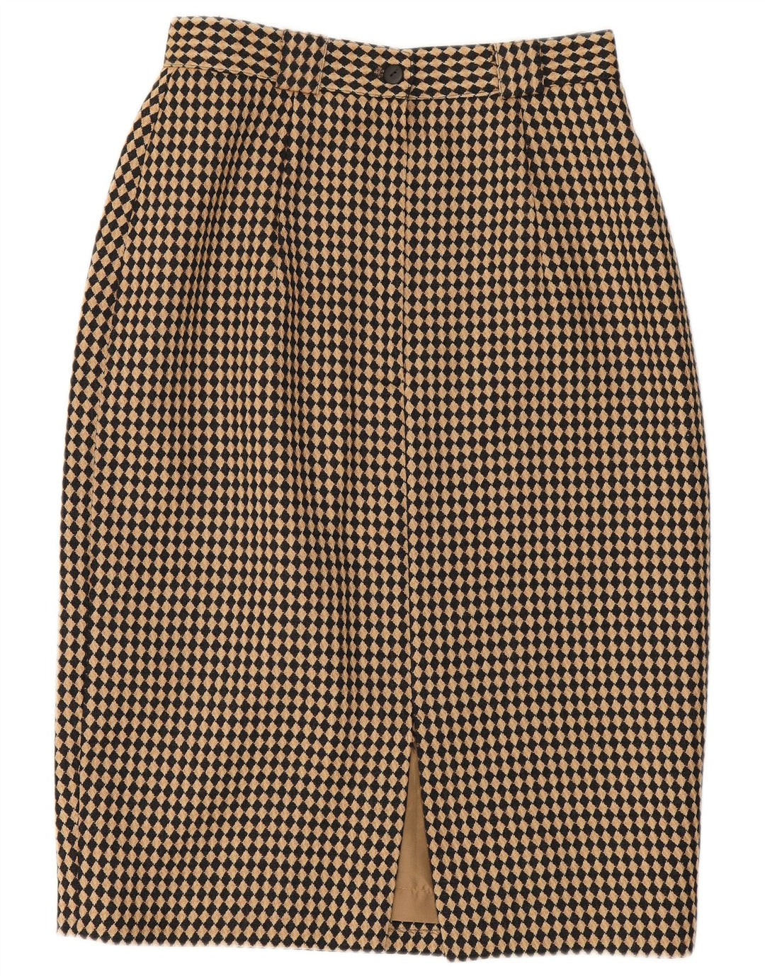 Gonna a tubino da donna Michael H UK 12 Media W26 Beige Argyle/Diamond Wool