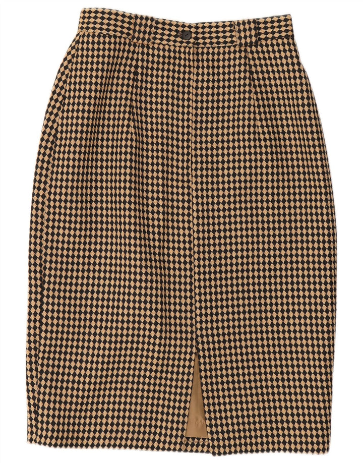 Gonna a tubino da donna Michael H UK 12 Media W26 Beige Argyle/Diamond Wool