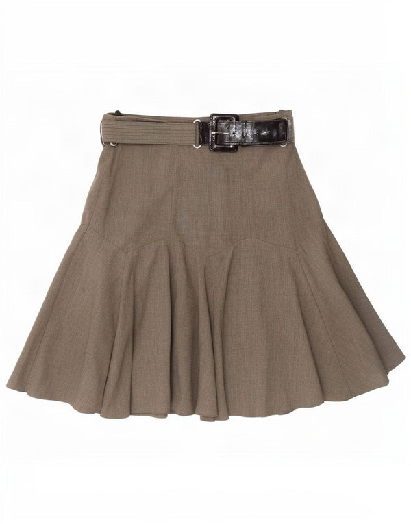 Gonna svasata da donna Marks & Spencer UK 12 media W30 poliestere beige
