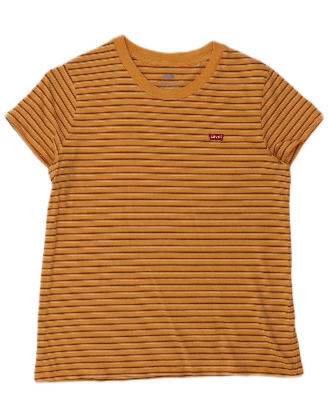 T-shirt da donna Levi's Top UK 12 cotone a righe arancione medio