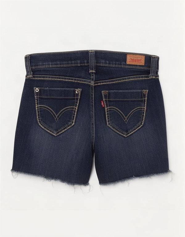 Levi's Donna 524 Pantaloncini di jeans super bassi US 3 Small W26 Cotone blu navy