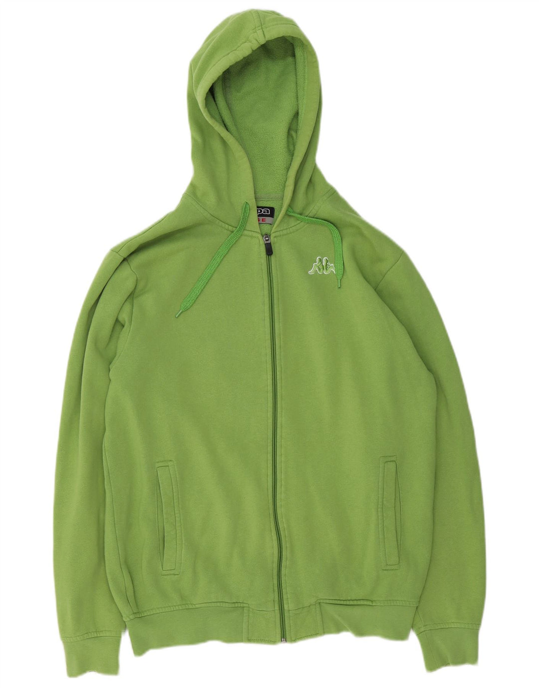 Maglione con cappuccio e zip da uomo Kappa grande in cotone verde