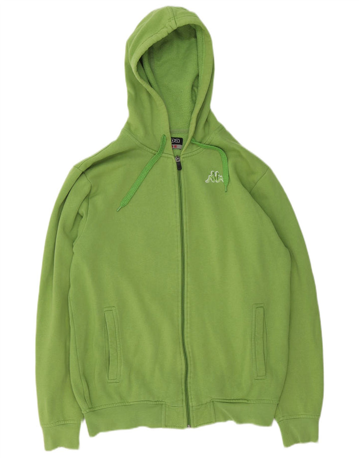 Maglione con cappuccio e zip da uomo Kappa grande in cotone verde