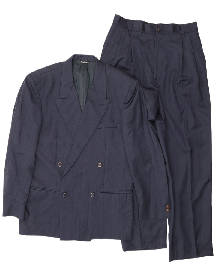 GIANNI VERSACE Abito da uomo in 2 pezzi UK 40 Large W30 L30 Blu navy Classico