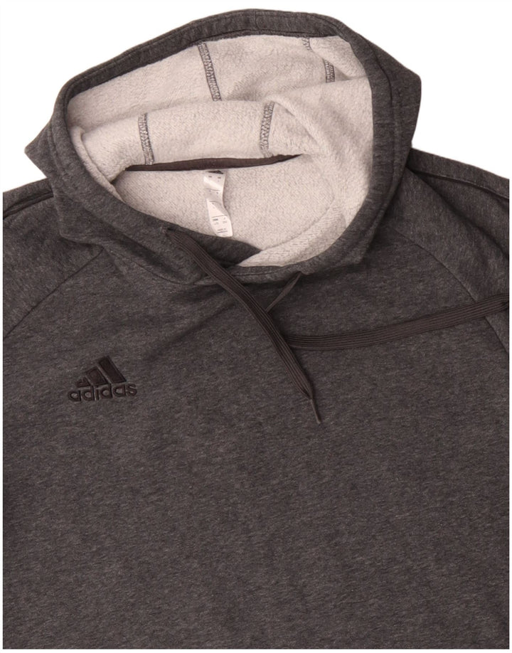 Felpa con cappuccio da uomo Adidas Large in cotone grigio