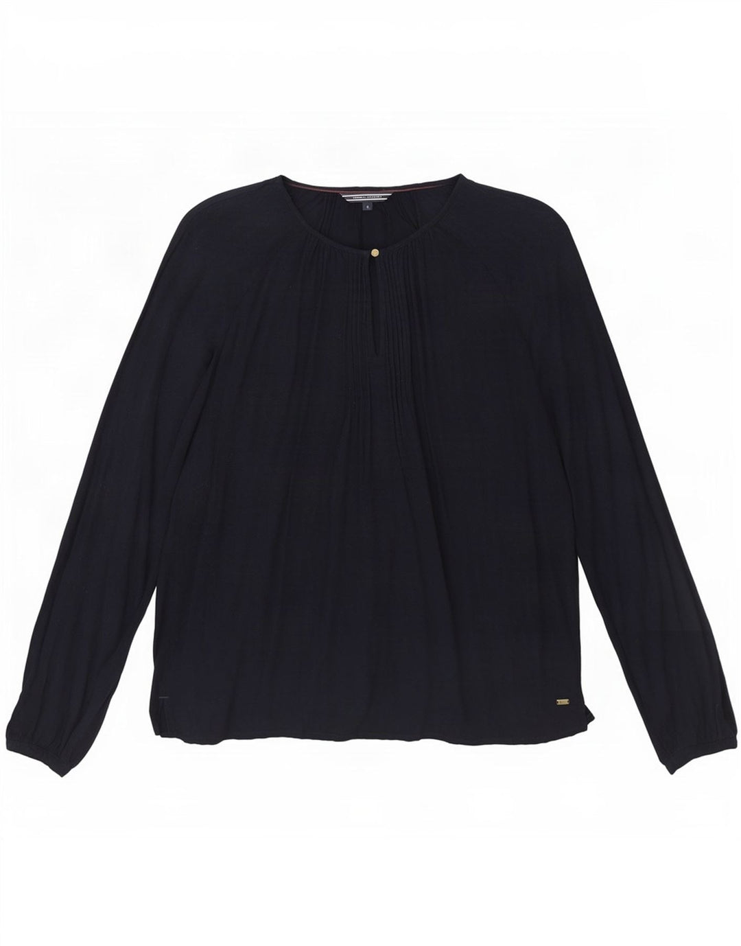 Top da donna Tommy Hilfiger manica lunga US 6 medio blu navy viscosa