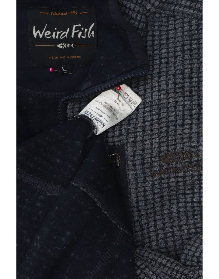 Giacca in pile da uomo Weird Fish grande in poliestere blu navy