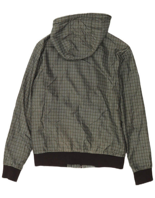 Giubbotto bomber con cappuccio da uomo Zara UK 38 Poliestere a quadri verde medio