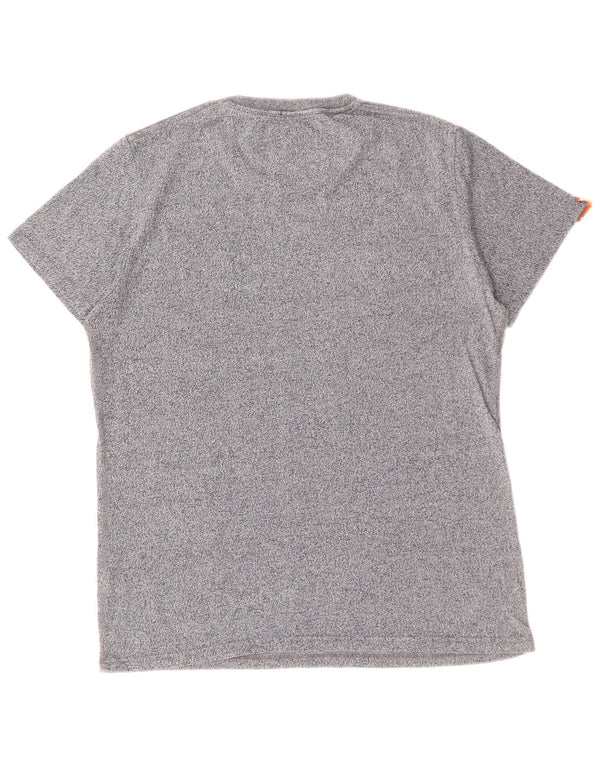 T-shirt da uomo SUPERDRY Top 2XL cotone chiazzato grigio