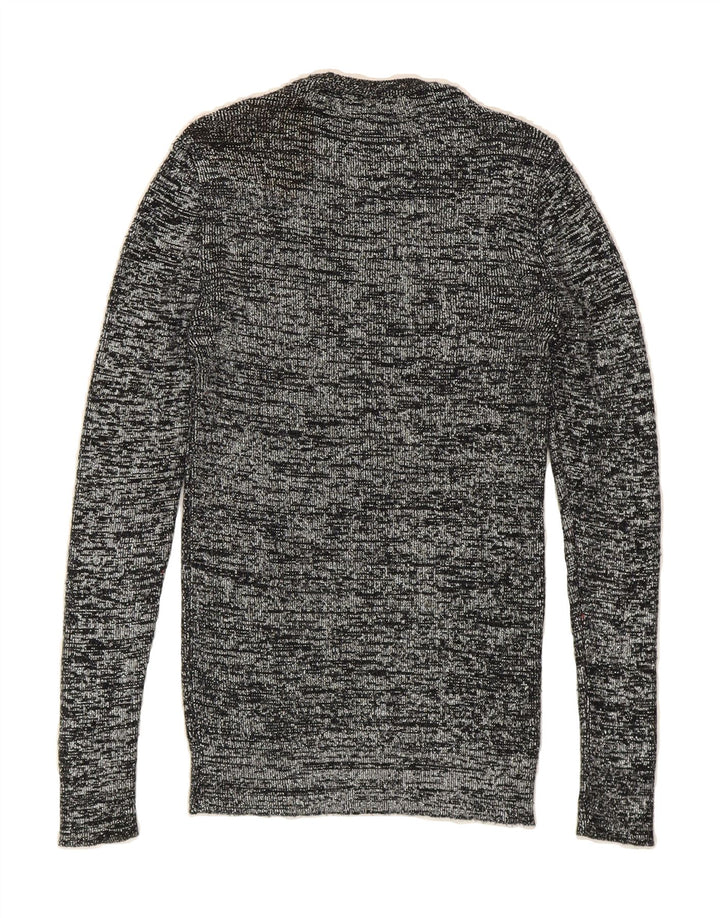VINTAGE Womens Crew Neck Jumper Sweater UK 12 Medium Black Flecked Vintage Vintage and Second-Hand Vintage from Messina Hembry 