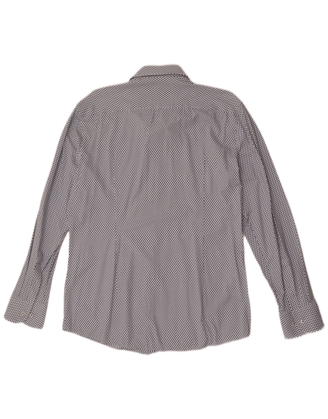 Camicia slim fit da uomo Hugo Boss taglia 41 16 grande poliammide geometrica blu