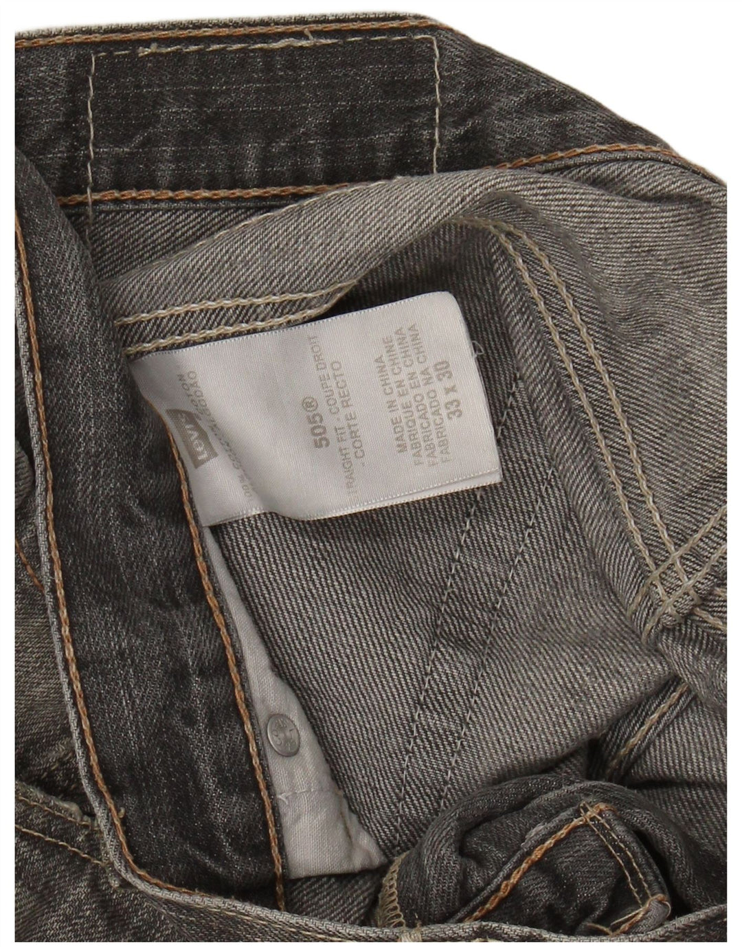 LEVI'S Jeans dritti da uomo 505 W33 L30 Cotone grigio