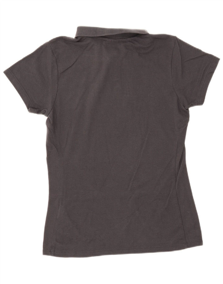 UMBRO Womens Polo Shirt UK 14 Medium Grey Cotton