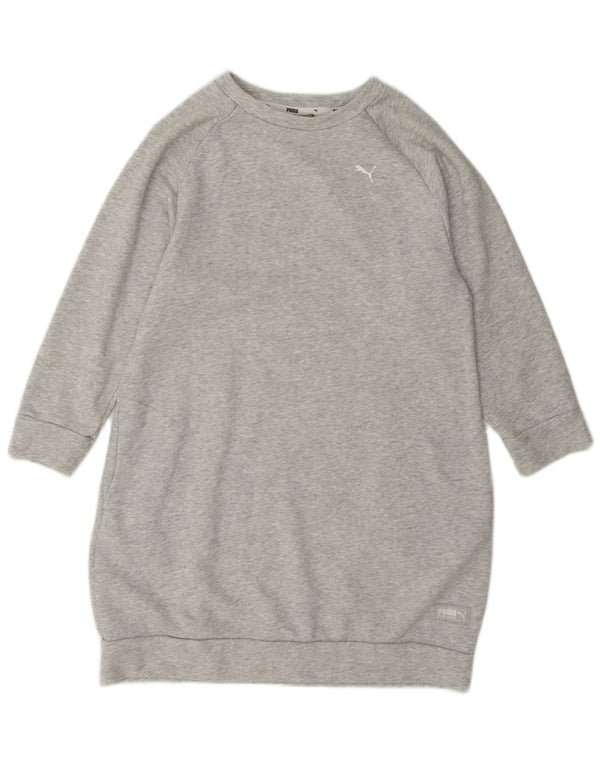 Puma Abito maglione con felpa grafica oversize da donna UK 10 Small Grigio