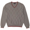 BROOKS BROTHERS Maglione da uomo con scollo a V grande grigio a rombi/diamante