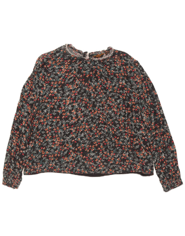 Camicetta oversize a maniche lunghe da donna Superdry UK 14 Large Black Floral