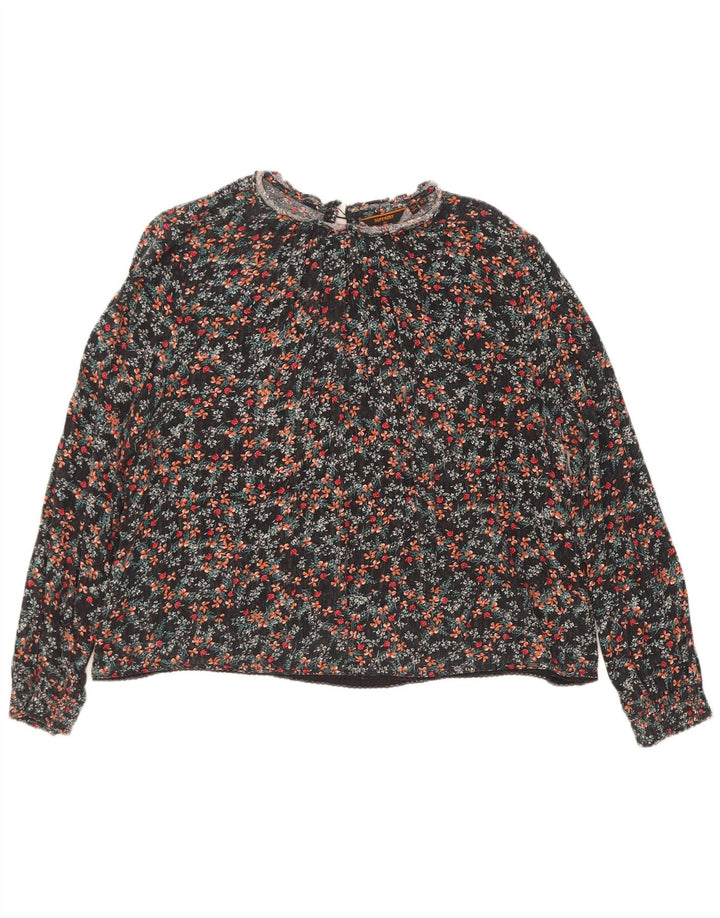 Camicetta oversize a maniche lunghe da donna Superdry UK 14 Large Black Floral